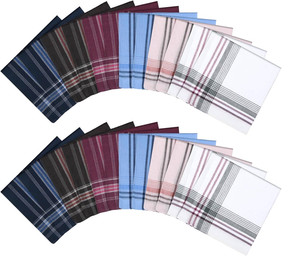 Men's Fabric Handkerchiefs - Pack van 24 - Katoen - Traditionele Mannenhandkerchiefs - 36 cm x 36 cm