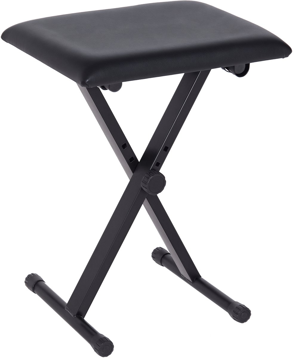 4goodz pianokruk in hoogte instelbaar 39 x 29 x 37-47 cm - kunstleer - zwart