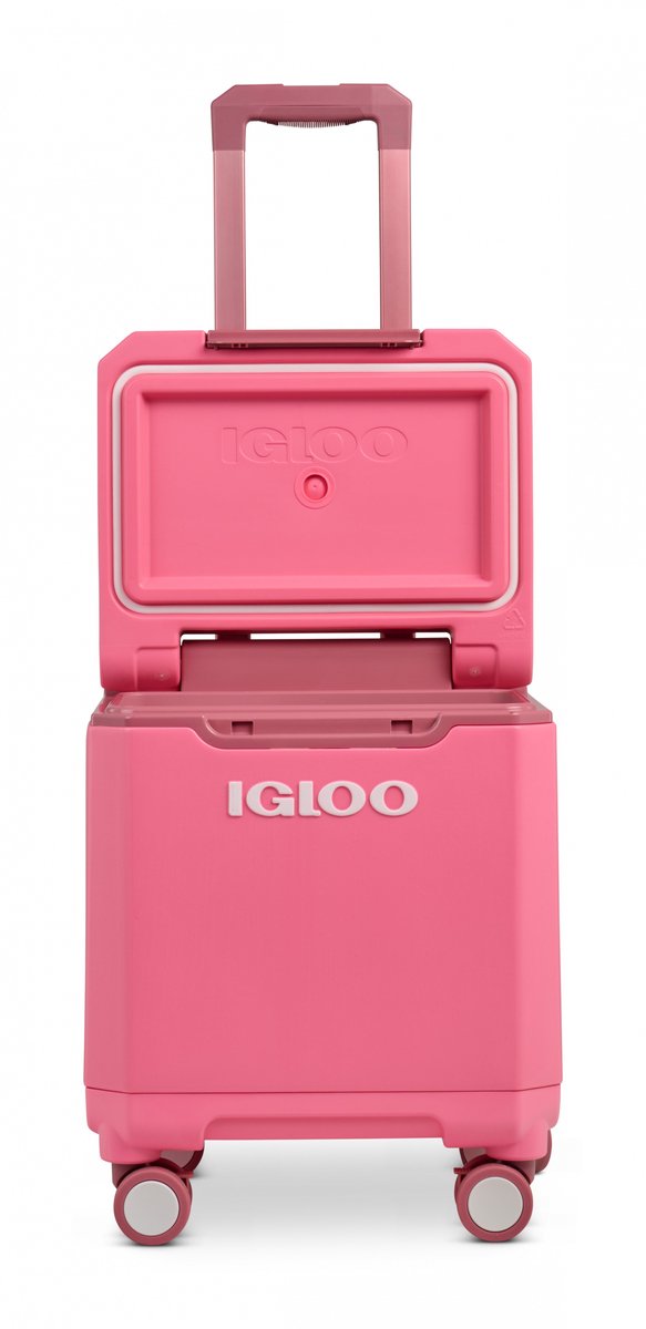 Igloo Tag-A-Long Too Spinner Koelbox - Draaibare wielen - Uitschuifbare handgreep - Roze
