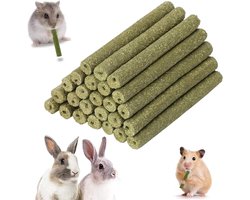 Timothy Hay Sticks - 25 Pieces Rabbit Chew Toys - Natural Snacks for Sharpening - Chewing Toys for Rabbits, Guinea Pigs, Hamsters