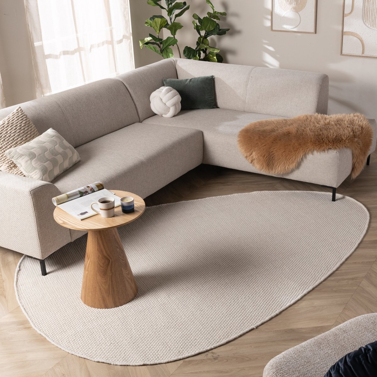 NATURL. Organisch vloerkleed - Bliss Creme - 80x150cm