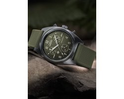 Timex Expedition Capstone Chronograph Quartz Chronograaf Horloge Groen En Gunmetal Kast Gemaakt Van 100% Roestvrij Staal En Een Armband Van 100% Siliconen 41 TW2Y61000AJ, TW2Y61100AJ