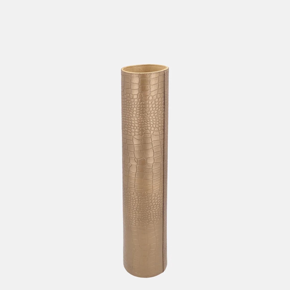 Chamada leren vaas croco M koper