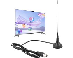 TNT HD DTA180 TV-antenne voor binnen, krachtig, compact en draagbaar, met magnetische basis, ideaal voor tv-ontvangst in Frankrijk en België, voor thuis, camper, caravan, zwart