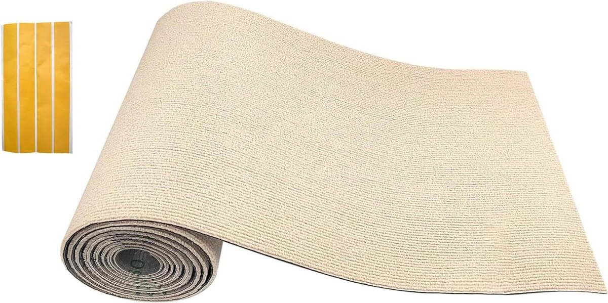 200x40cm Cuttable Self Adhesive Cat Scratching Mat Cat Scratching Mat Cat Scratching Mat Replacement Cat Tree Cat Tower (Beige, 1 Piece)