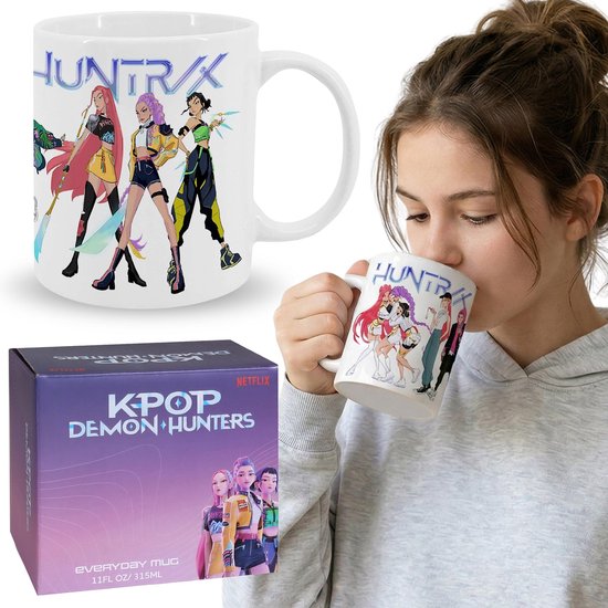 K-Pop Demon Hunters Keramische mok met oor, witte theemok 315 ml