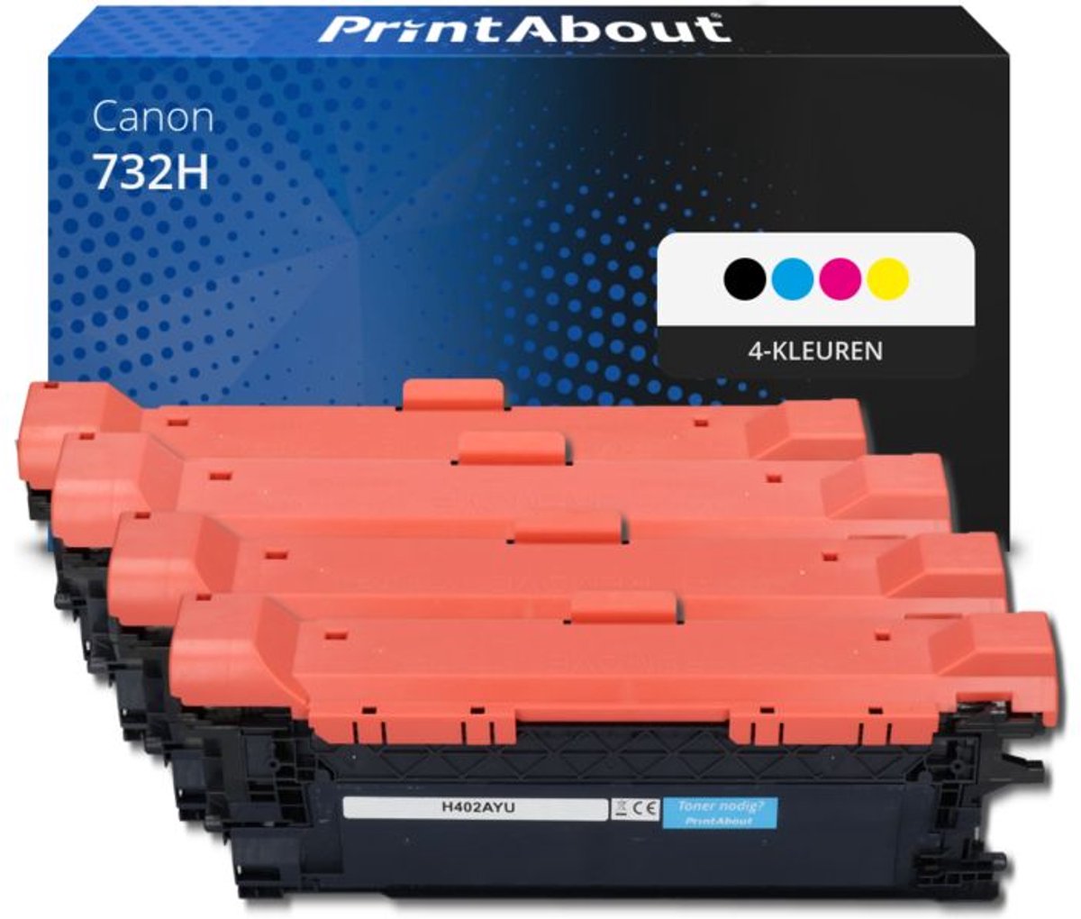 PrintAbout - Alternatief voor de Canon 732H BK / 4 Kleuren