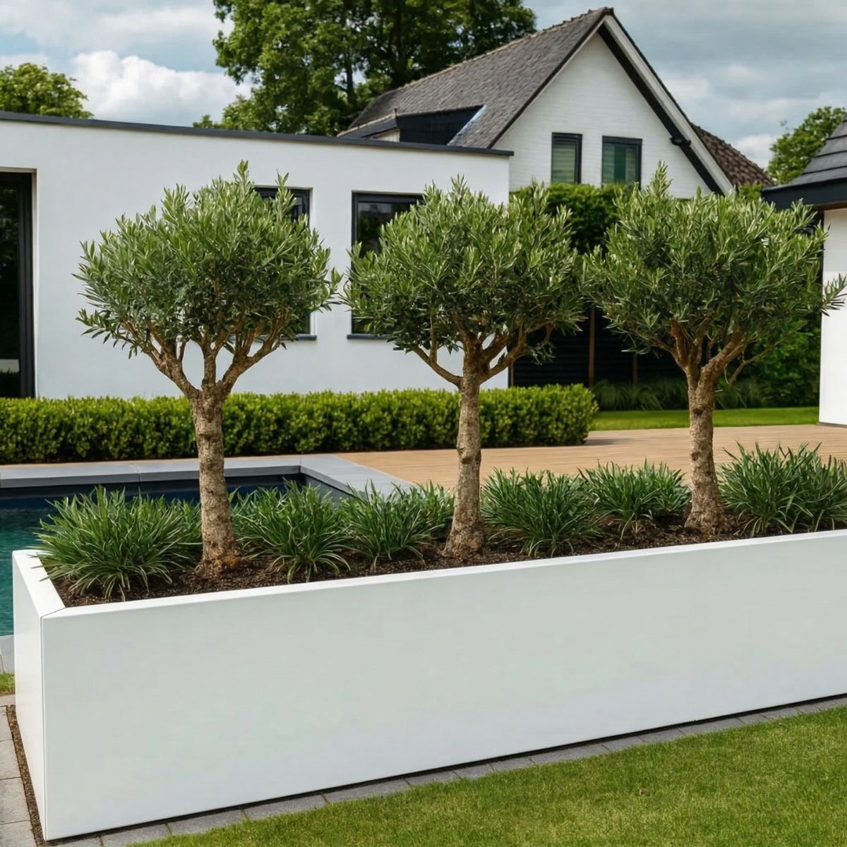 STEAEL VARNI – Stalen Plantenbak – 100 x 40 x 40 cm – Wit