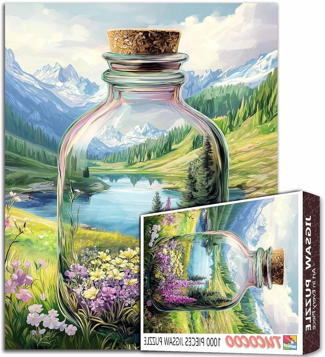 Legpuzzel 1000 Stukjes - Landschap Puzzel Volwassenen - Ontspanning Thuis - Gerecycled Puzzelbord - 50 x 70 cm - Levendige Kleuren