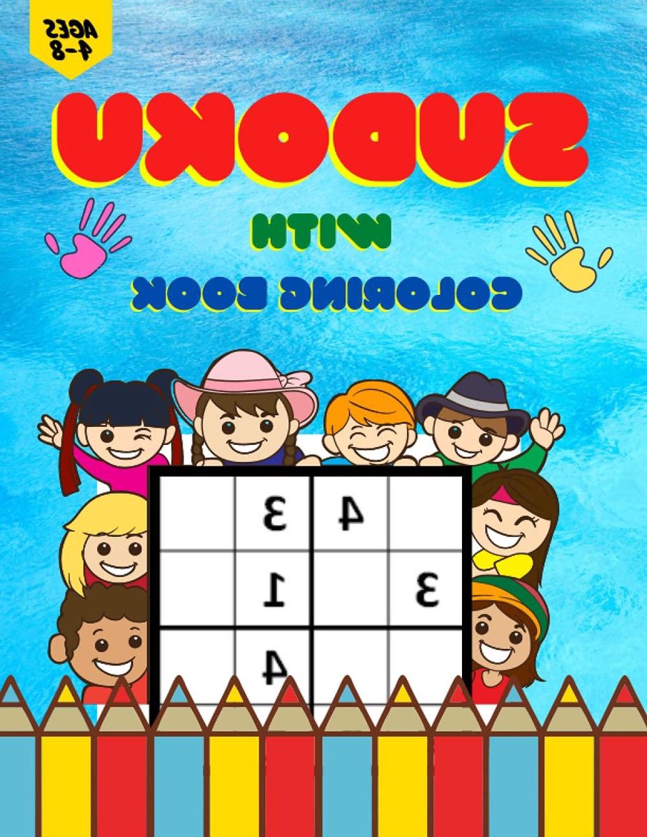 Sudoku Kleurboek Kinderen - Puzzelboek Leerboek - Hersenen Trainen - Grote Puzzels - 28 cm - Gekleurd