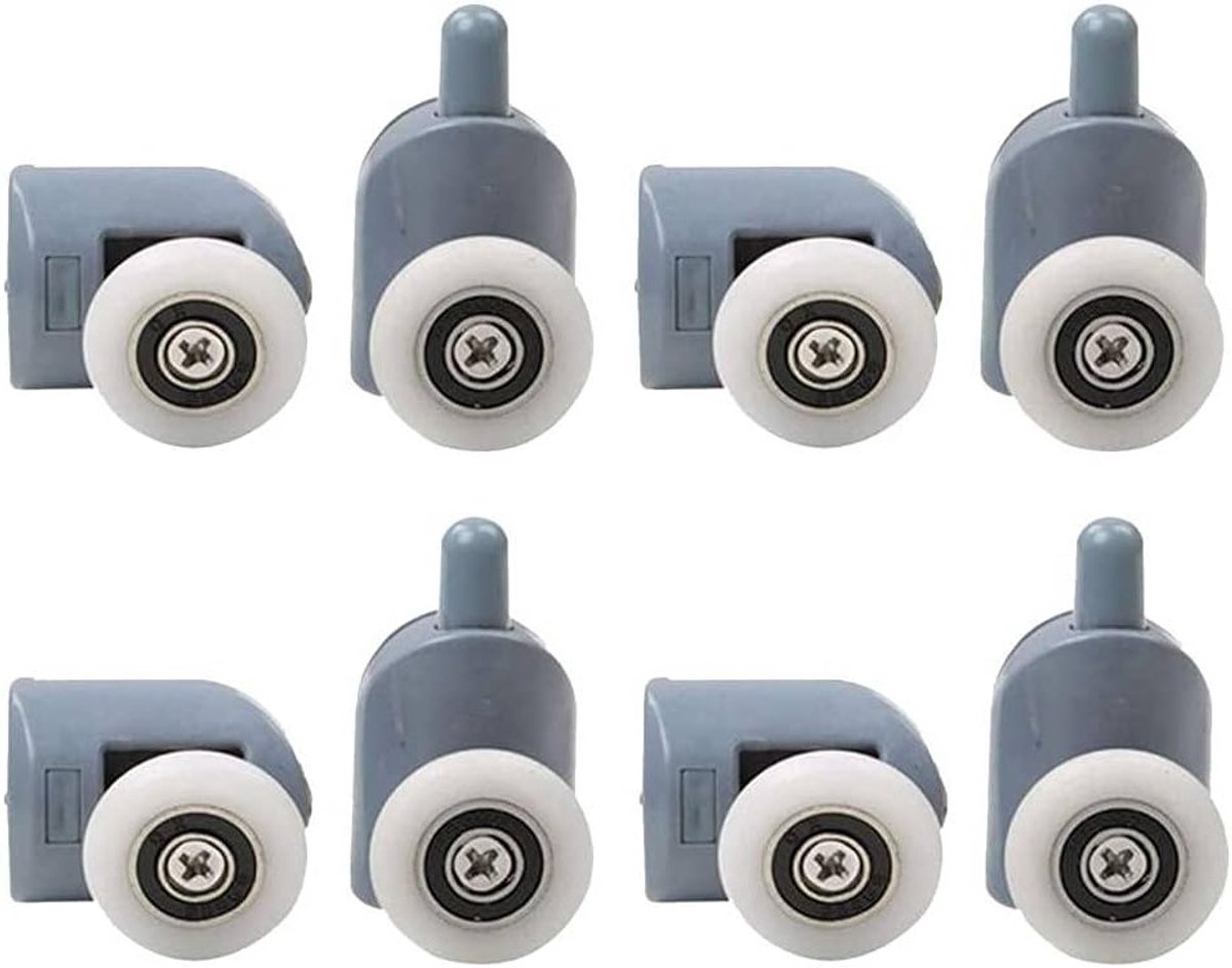 8 Stuks Douchedeur Rollen voor Boven en Onder - Douche Deur Wielen en Lopers voor Badkamer