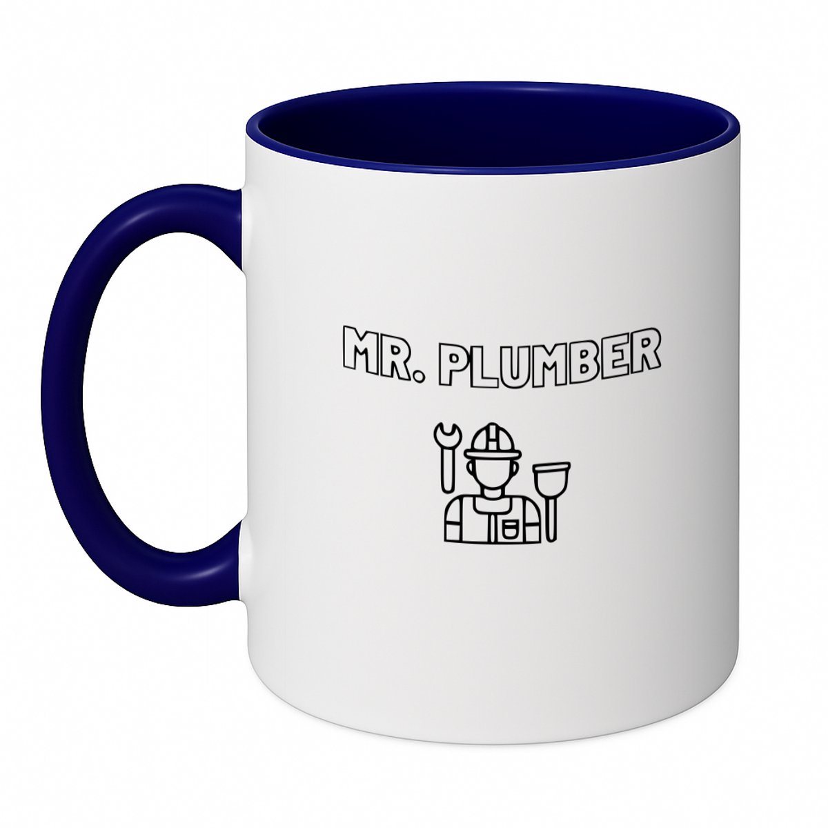Hacebo® - Loodgieter MR. plumber koffiebeker donker blauw - Loodgieter - Familie vrienden collega - thee mok - koffie beker - Cadeau - koffiemok - 350 ML inhoud