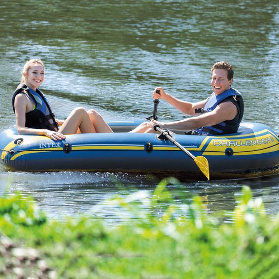 Intex Challenger 2 Boot Set - 236 x 114 x 41 cm - Inclusief peddels en pomp
