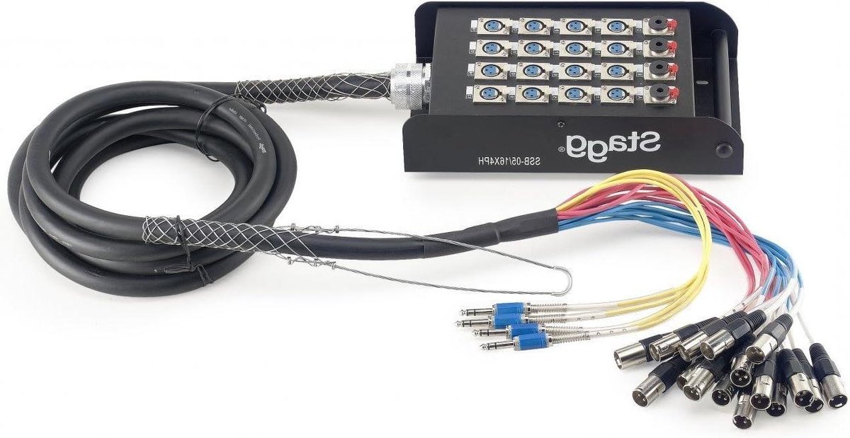 Stage Box Multicore - Stagebox Kabel - Muziekoptredens - 16 XLR Ingangen - 5 meter - Zwart