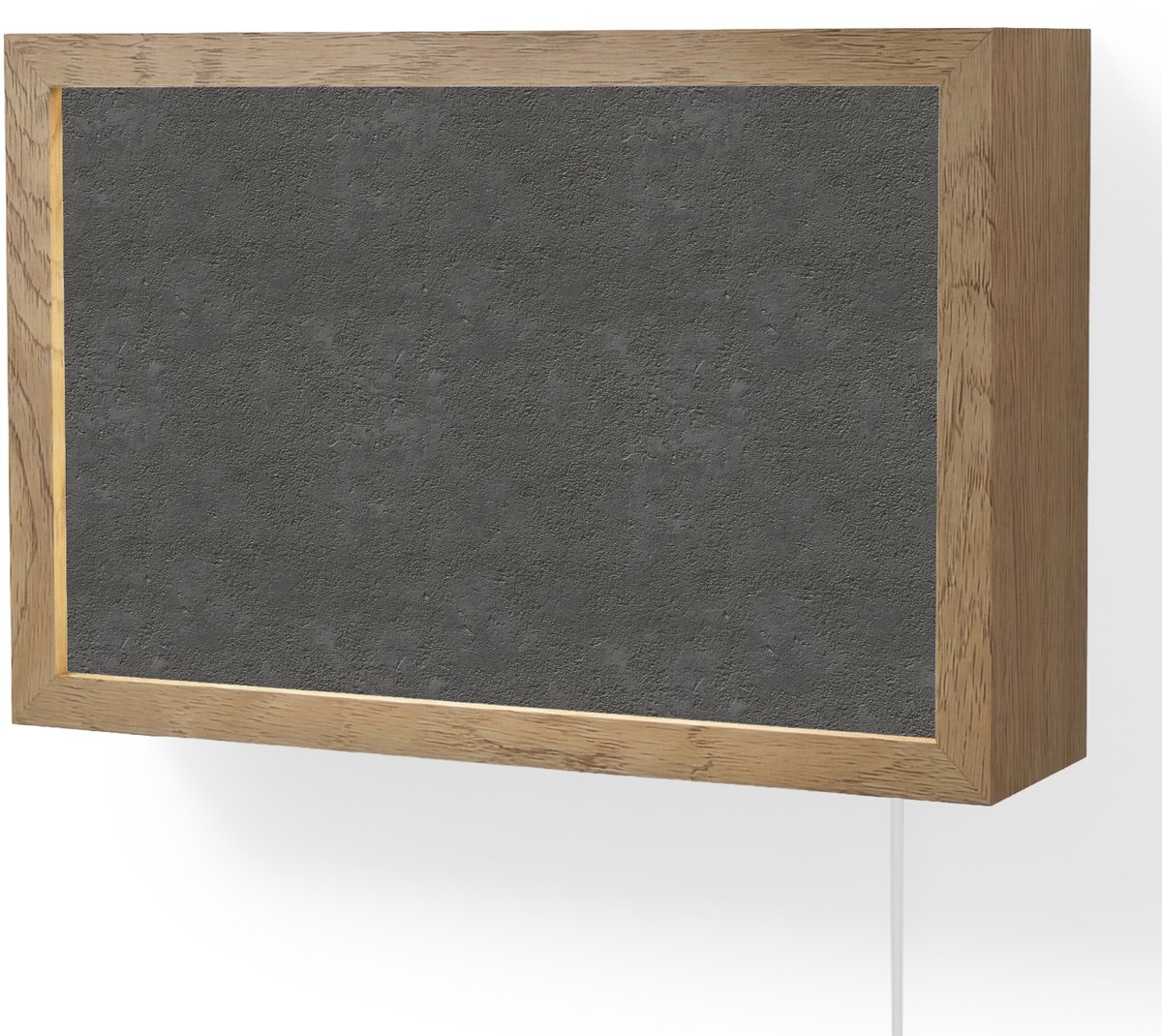 Wandlamp 30x20 cm - Oplaadbaar - Donkergrijs - Asfaltstructuur - Ruw - Wandlampen binnen w