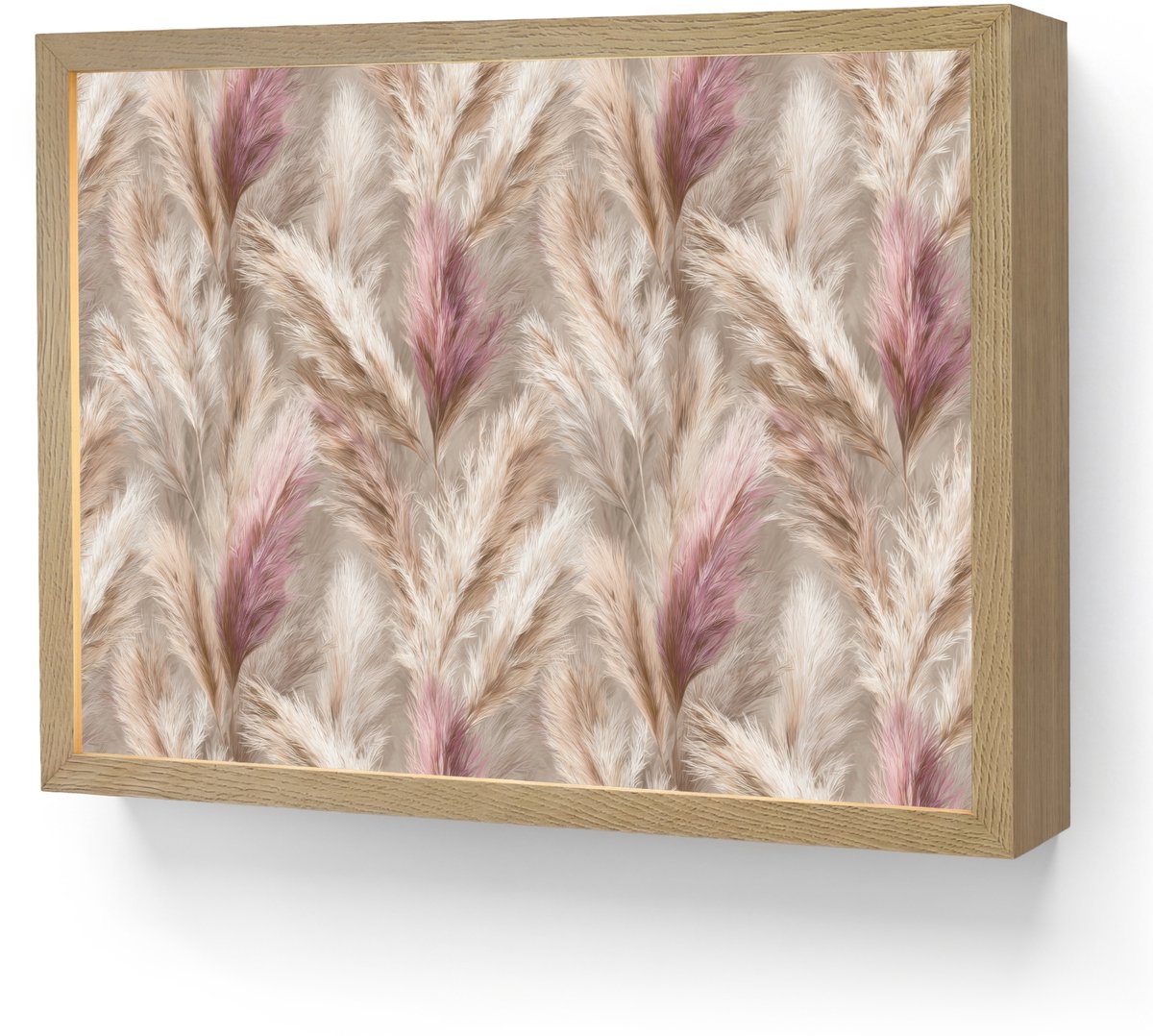 Wandlamp 40x30 cm - Oplaadbaar - Pampasgras - Pluizig - Kleurrijk - Wandlampen binnen woonkamer - Slaapkamer lamp - Decoratieve nachtlamp - Vloerlamp draadloos