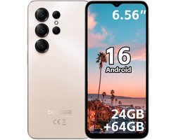 DOOGEE Note 56X Smartphone - 24 GB RAM - 64 GB ROM - 6,56 inch - 6150 mAh - Android 16 - Dual SIM 4G - GPS - Goud