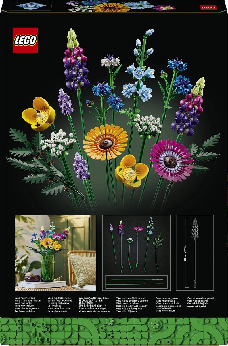 LEGO Icons Wilde Bloemen Boeket Bouwset voor Volwassenen, Botanical Collection - 10313 – foto 5