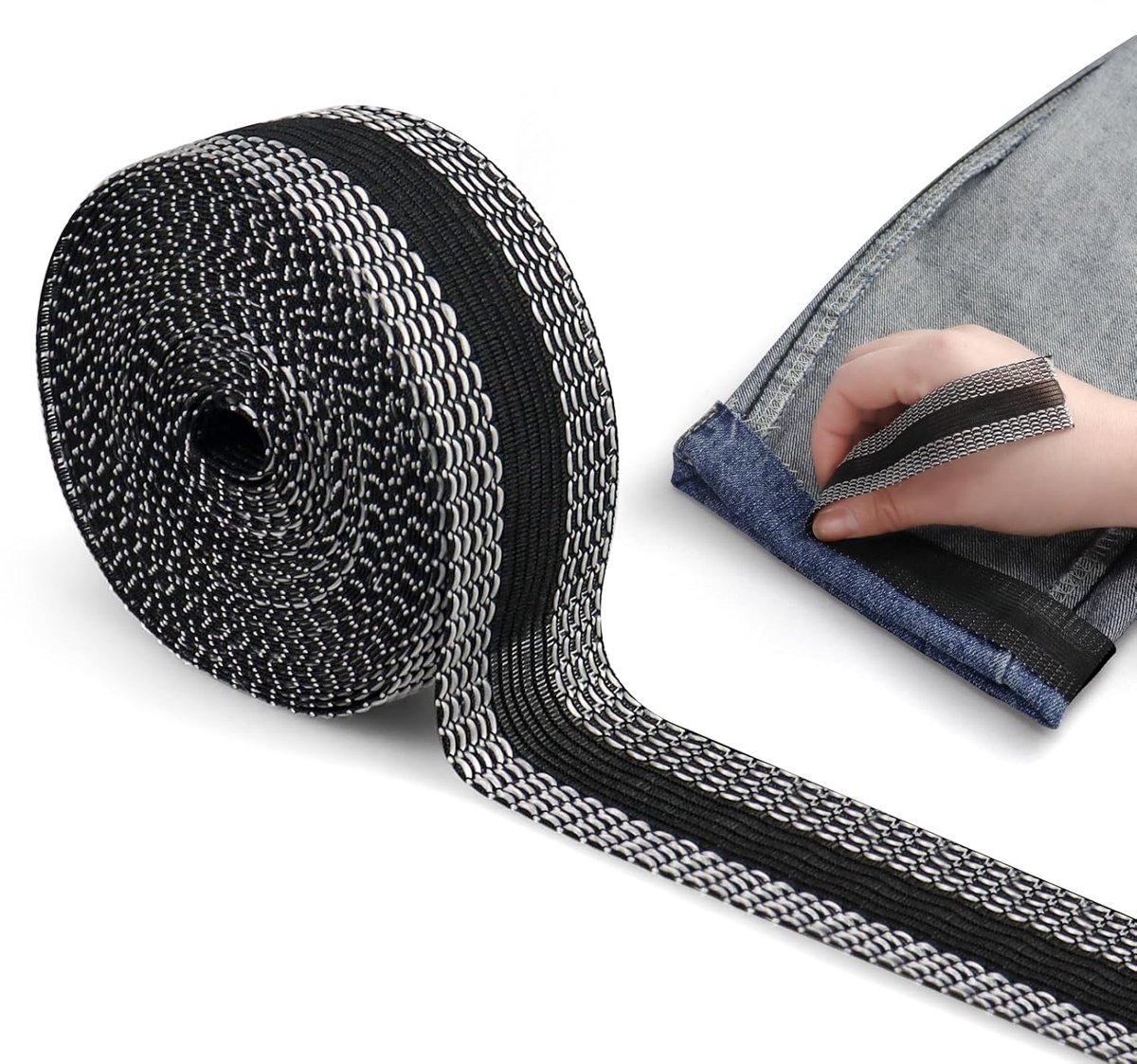 Zoomtape voor broeken, strijkbare zoomtape voor broeken, wasbare zoomtape zonder naaien, zoomtape voor broekranden voor kleding, gordijnen, jeans, pakken, broeken en pantalons(zwart, 10 m/ 1 rol)| Cyslmuk®