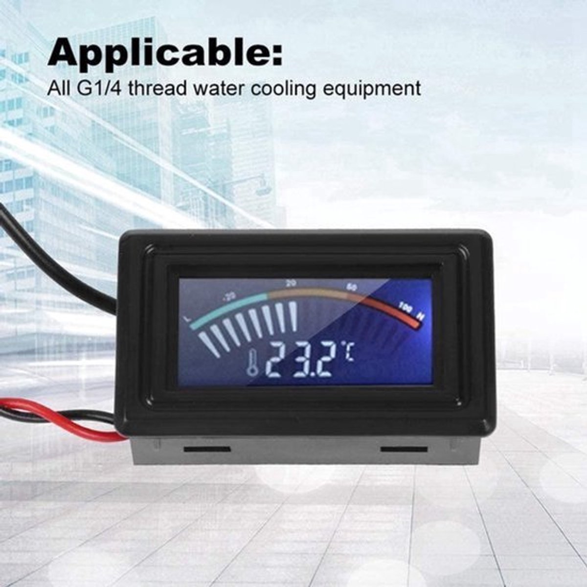 Digitale Thermometer met Waterdichte Probe en G1/4 Draad voor Waterkoelsysteem - Temperatuurmeter voor Computer en Laptop