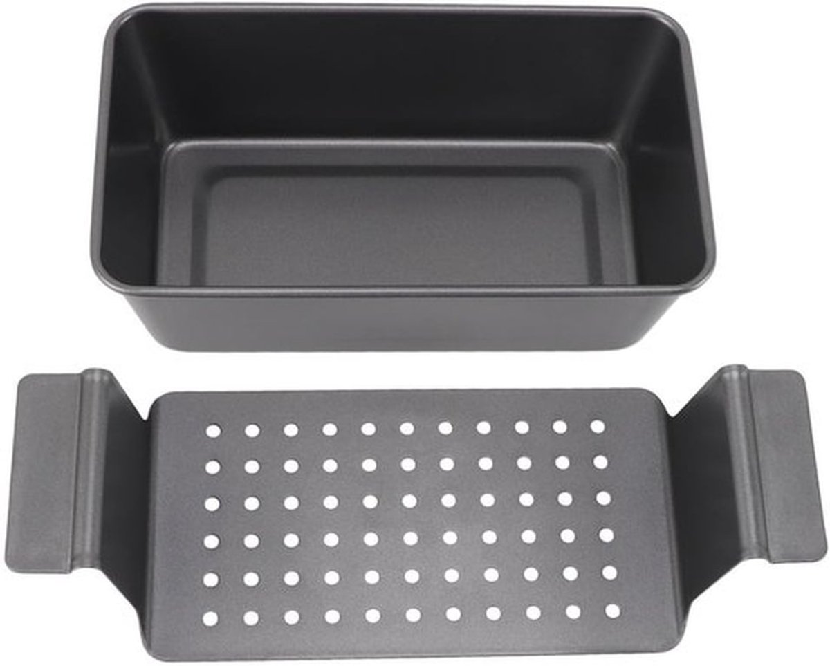 Meat Loaf Pans, Pan with Drip Tray, High Carbon Steel Nonstick Meatloaf Drain Large Oven for Baking, Bread and Cakes