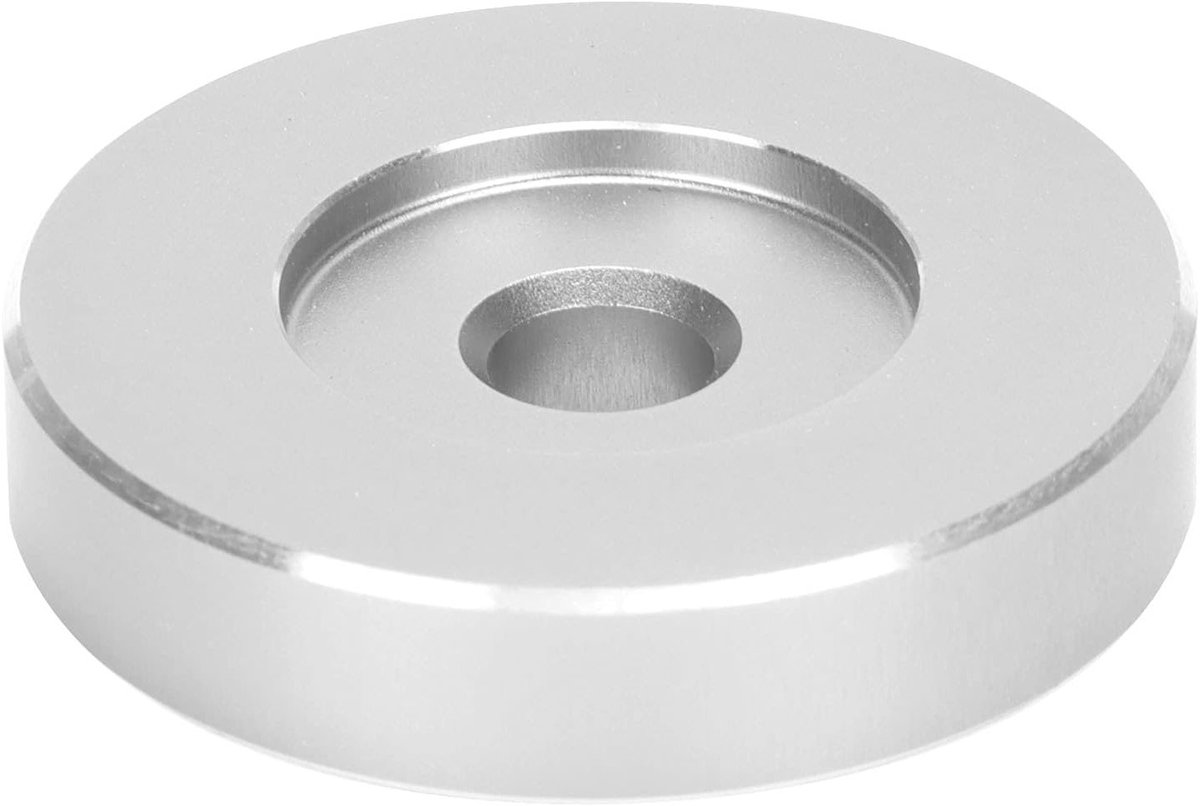 Turntable Adapter voor Grote Gaten Platen, Duurzaam Aluminium Klem voor Stabiele Weergave, Hoge Geluidskwaliteit en Brede Compatibiliteit