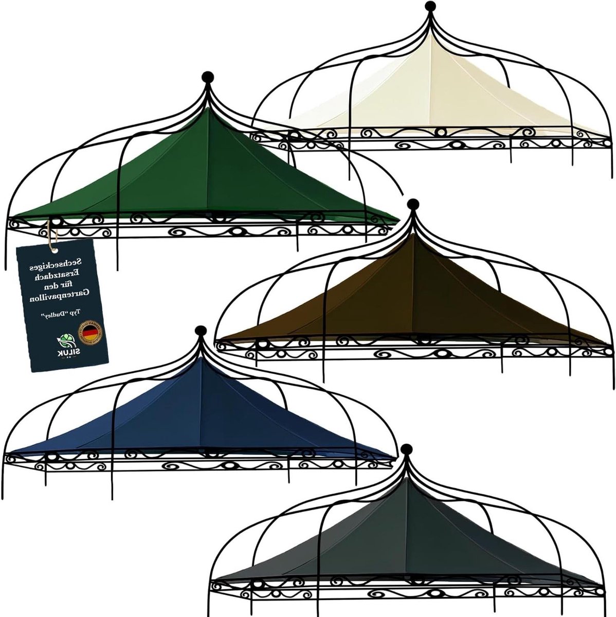 Vervangend Paviljoen Dak - Reserve dak Prieel dak - Bescherming tegen zon - Waterdicht Panama PVC - 320 cm diameter