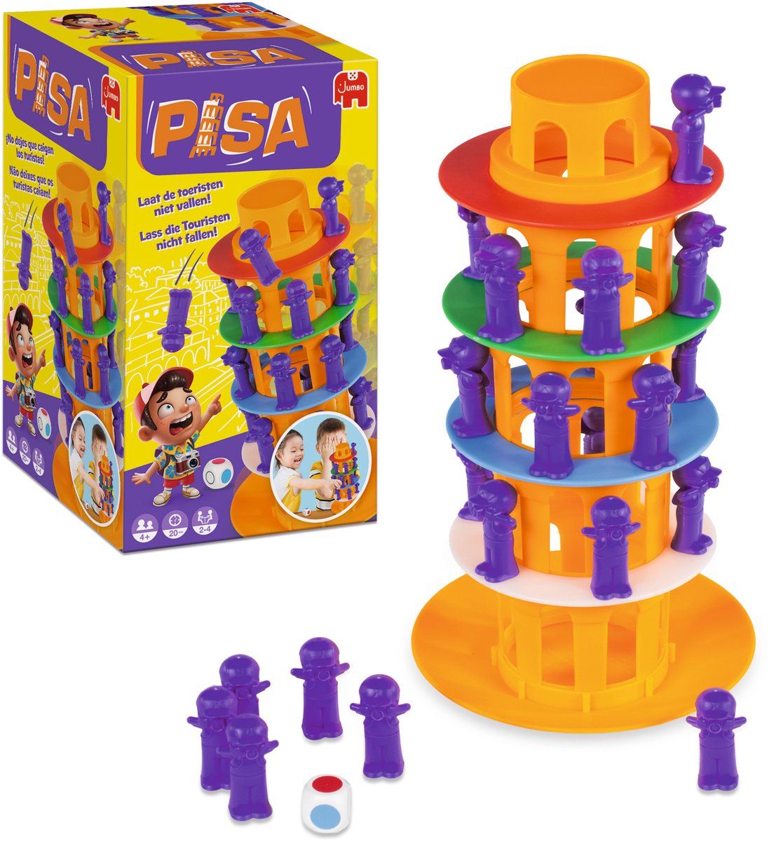 Toren van Pisa - Actiespel - Vanaf 4 jaar - 2 tot 4 spelers - Bordspel voor kinderen - Familiespel — afbeelding 2