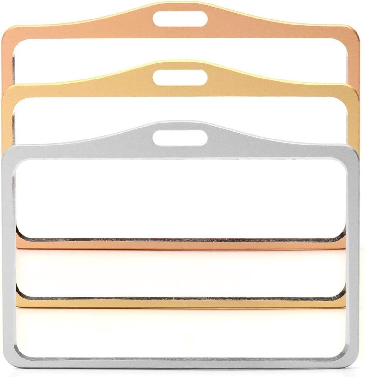 Metalen ID Kaarthouders - Badgehouders Pasjes - Veilig Identificeren - Open Geconfronteerd - 86mm x 54mm - Goud