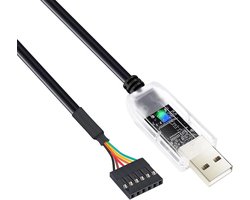 USB naar Seriële Adapter - UART Kabel FTDI - Apparaat Programmeren - FTDI FT232RNL Chip - 1 meter - Zwart