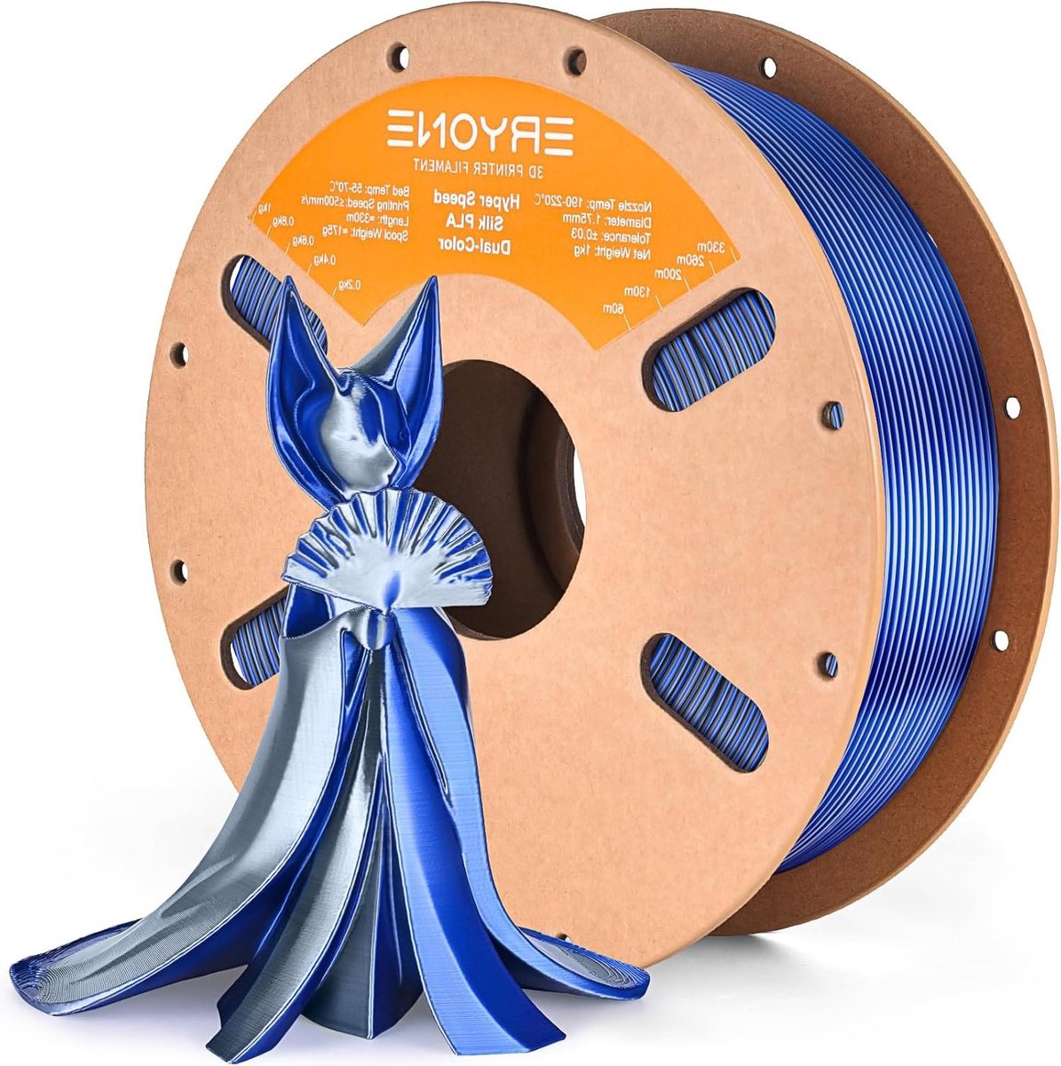 High Speed PLA Filament - 3D Print Draad - 3D Printen - PLA+ - 1kg - Blauw Zilver