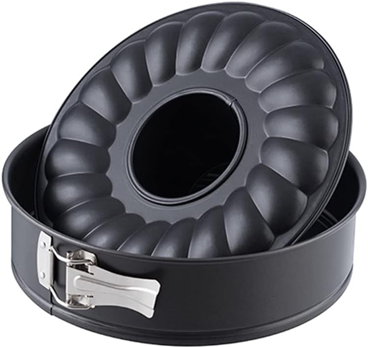 Springvorm met Buisbodem - Taartvorm Ringvorm - Taarten Bakken - Antiaanbaklaag Ovenbestendig - 26 cm - Zwart