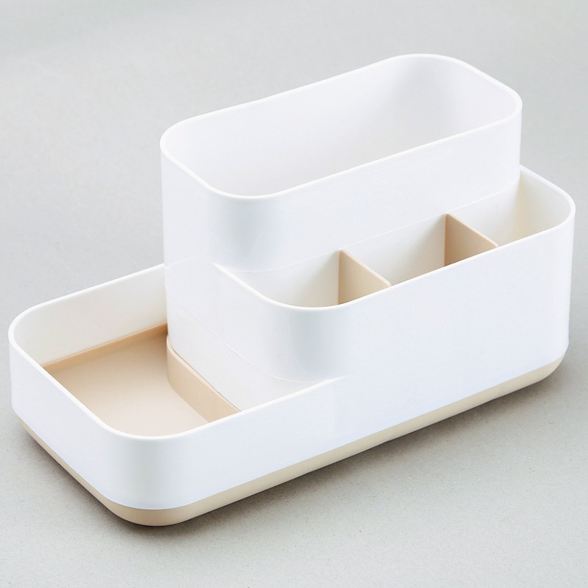 Oneay Plastic cosmetica-organizer met lade – compact en draagbaar, ideaal voor op het bureau of in de badkamer, en ook geschikt voor sieraden en accessoires.