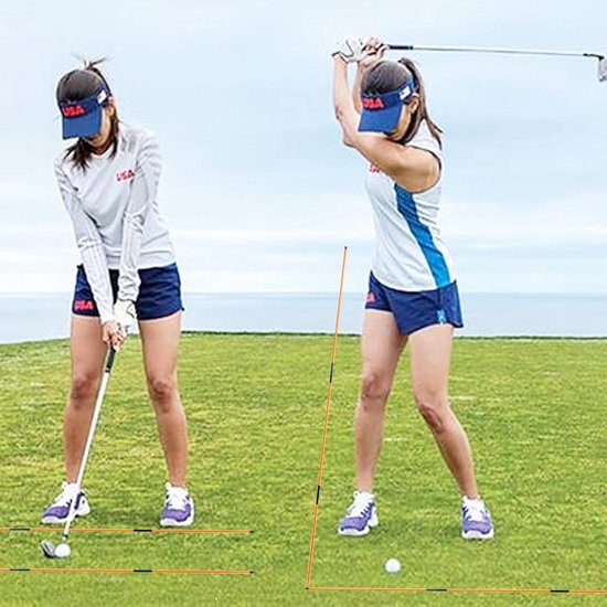 Golf Alignment Stokken - Swing Trainer Hulpmiddel - Verbeter Golfhouding - Opvouwbaar Inklapbaar - Set van 2 stuks - Geel van GOLF — afbeelding 2