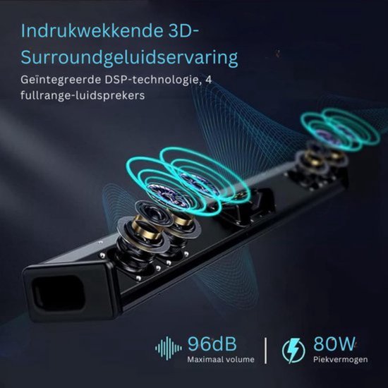 Thuys - Mini Soundbar - TV Soundbar - Bluetooth Soundbar van Merkloos — afbeelding 3
