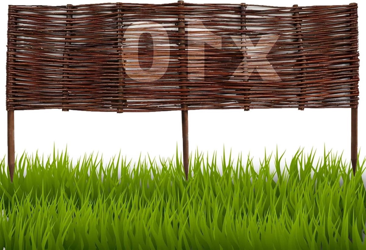 Wilgenhouten Bedrand - Tuinafboording wilg - Bloembedden Afzetten - Handgevlochten natuurproduct - 10 x 20 cm - Natuurlijk