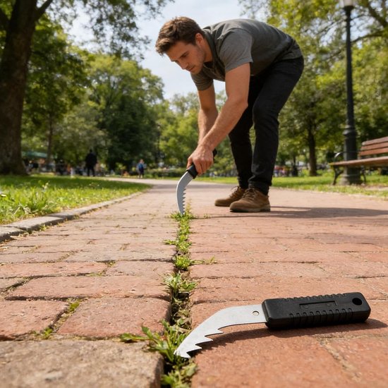 Onkruidverwijderaar Tuin - Grasverwijderaar Worteltrekker - Gazon Onderhouden - Robuust Metaal - 2 stuks - Grijs — afbeelding 3