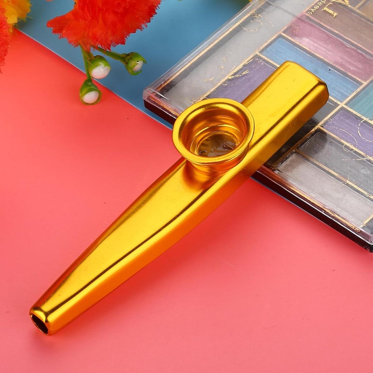 Draagbare Kazoo - Mondinstrument - Muziek Maken - Robuuste Aluminium - 13 cm - Goud