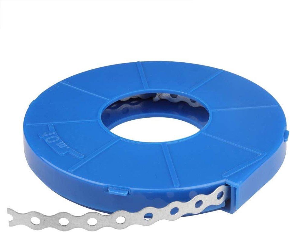 Metalen Hanger Riemen - Bevestigingsband Ijzer - Zaken Beveiligen - Geperforeerd Ontwerp - 10 meter lengte - Blauw