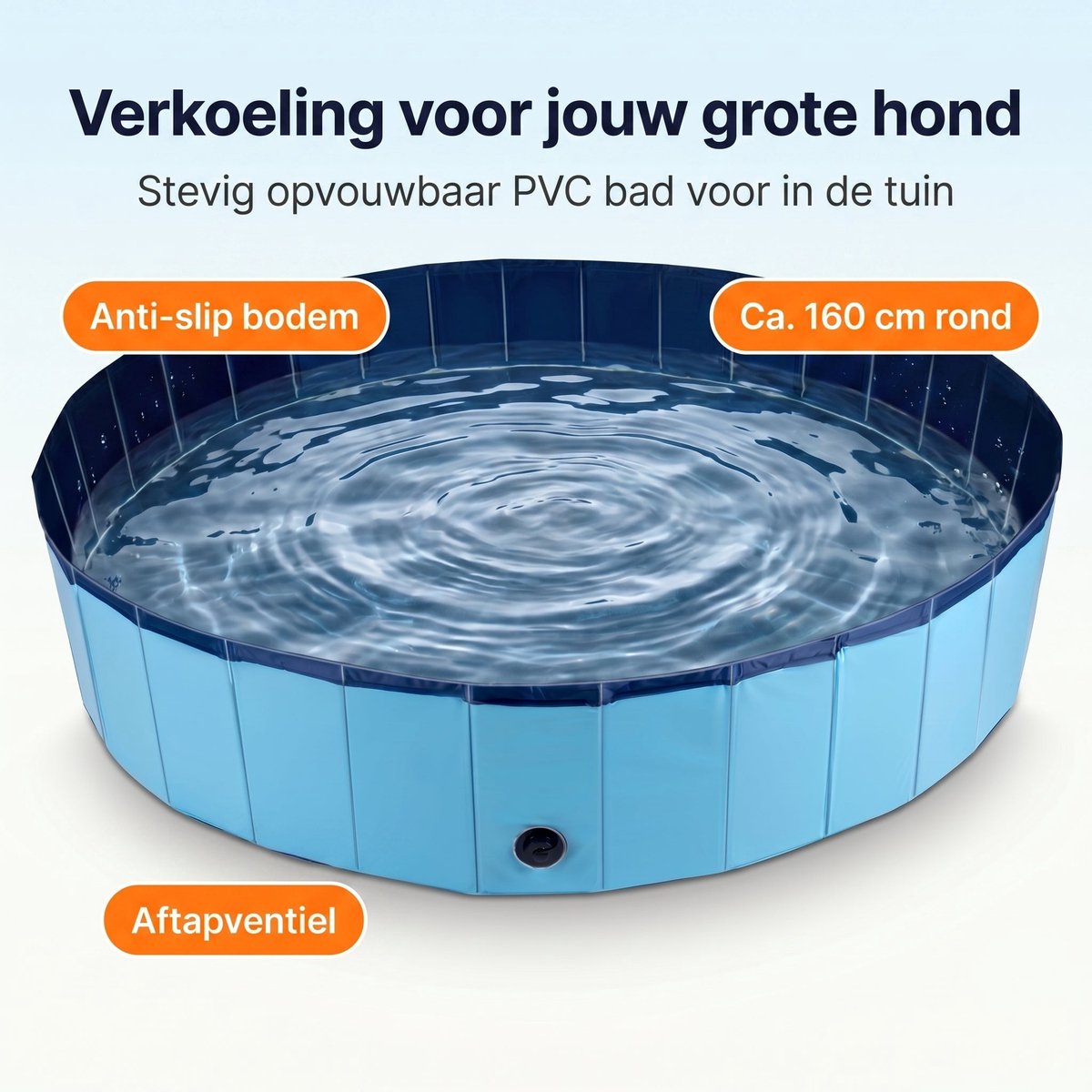 Lomera Hondenzwembad - Hondenbad voor Grote Honden - Robuust met Antislip Bodem - Opvouwbaar - Hondendouche - Verkoeling voor Hond - Waterspeelgoed voor Honden - Dierenzwembad voor in de Tuin - Huisdier Zwembad — afbeelding 2