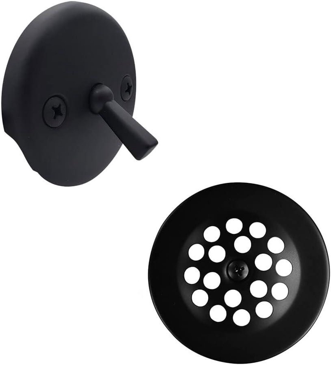 Badkamer Afvoer - Douche Klep - Waterafvoer Regelen - Zware Metalen Constructie - 3-1/8 Inch - Mat Zwart
