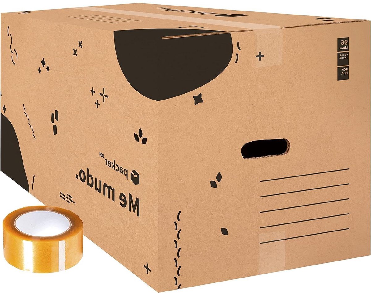 Verhuisdozen met handgrepen - Opbergdozen Verhuisbakken - Spullen verhuizen en opslaan - Extra stevig dubbel kanaal karton