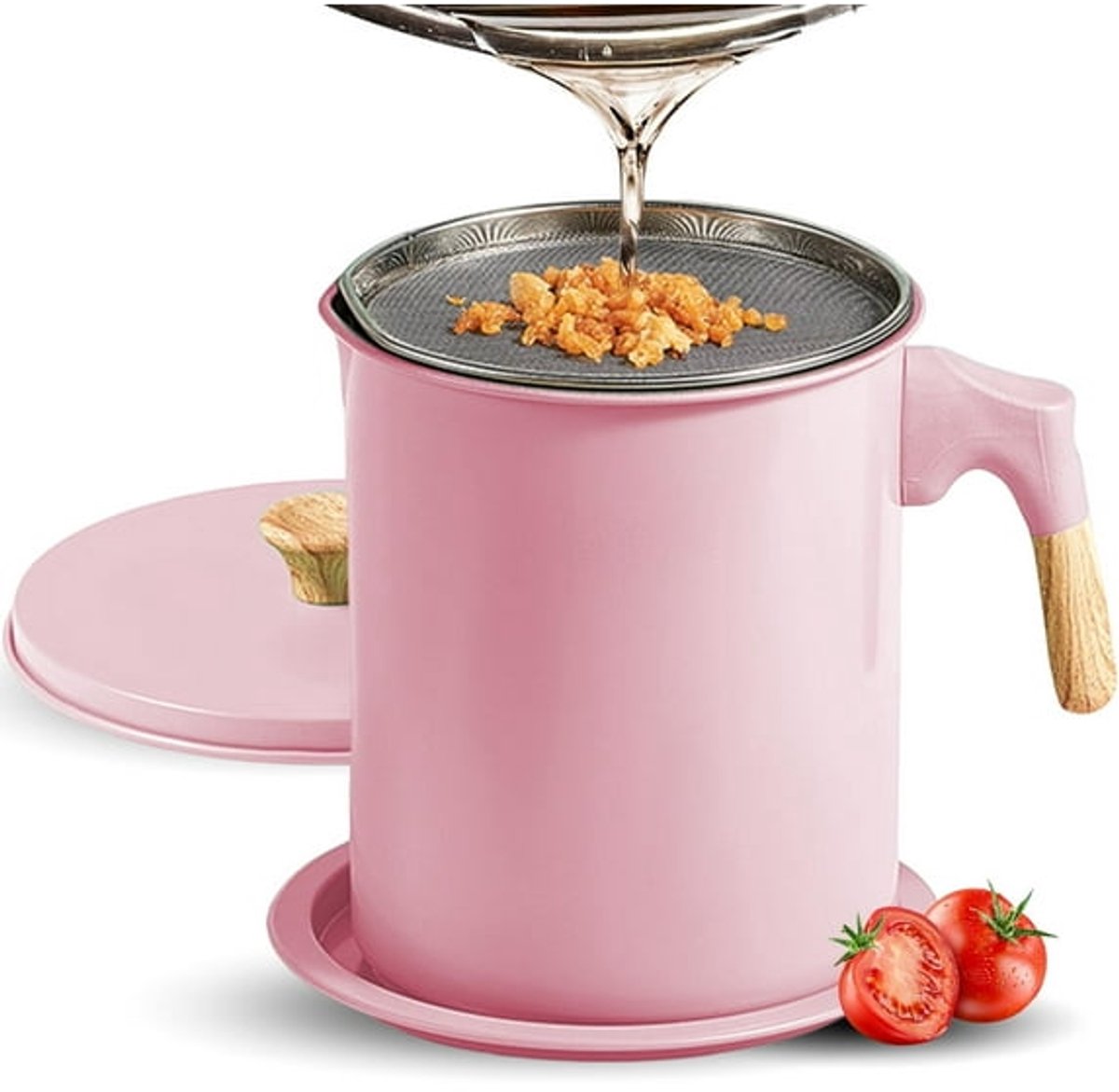 Oliefilterbus met filter, grote inhoud 1,7 liter (roze)