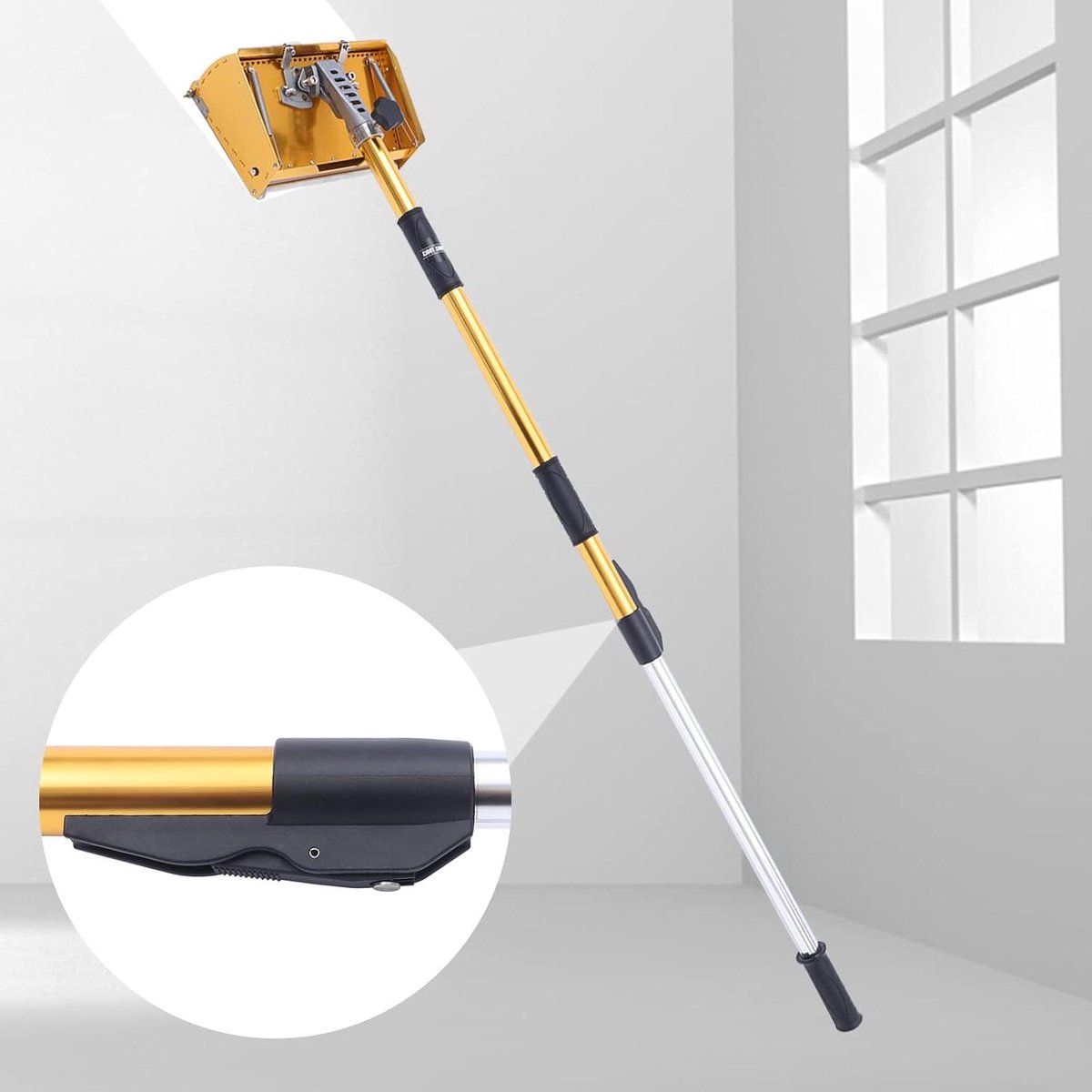 Gipsplaat Troffel - Afwerkingsgereedschap Muren - Gladde Oppervlakken Creëren - Verstelbare Lengte - 90-150 cm - Geel