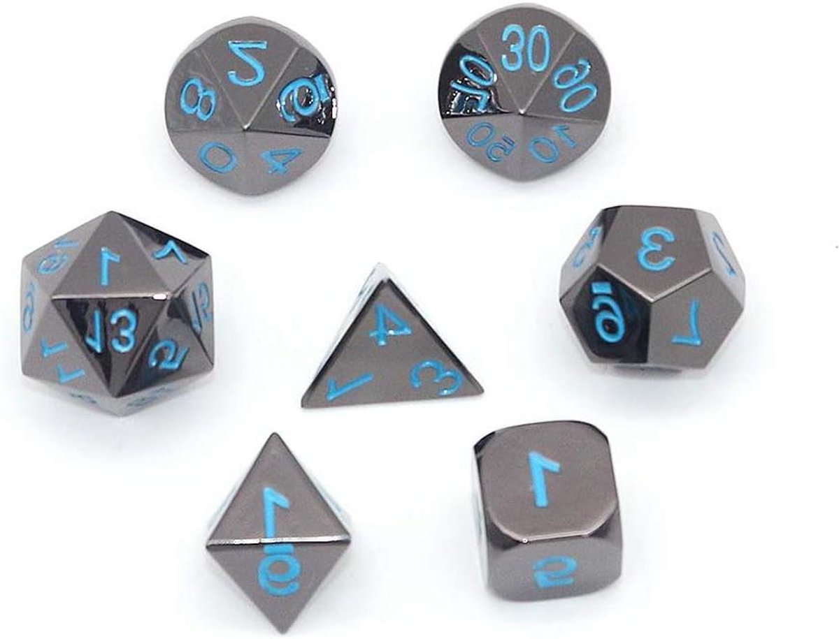 Metalen dobbelstenen set - RPG dobbelstenen - Rollenspellen spelen - Massief zinklegering - 7 stuks - Antiek rood koper