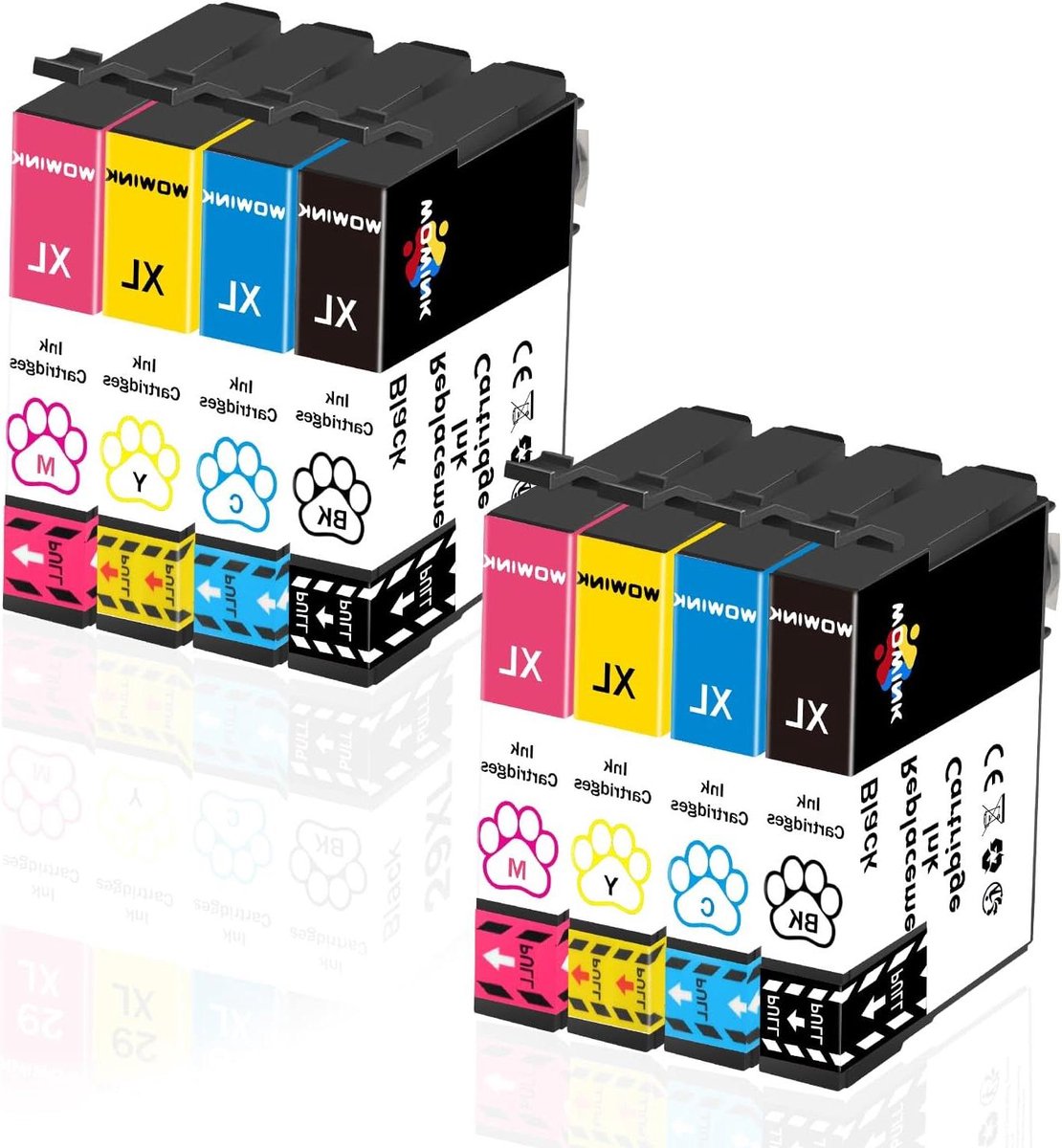 Inktcartridges Multipack - Compatibele Navulling - Thuisprinten Documenten - Hoge Paginaopbrengst - 8 Stuks - Zwart Geel Cyaan Magenta