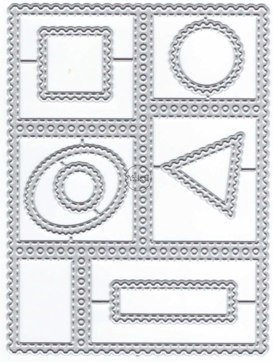 Snijmallen Set - Papier Snijders - Kaarten Maken - Koolstofstaal Materiaal - Diverse Vormen - Zilverkleurig