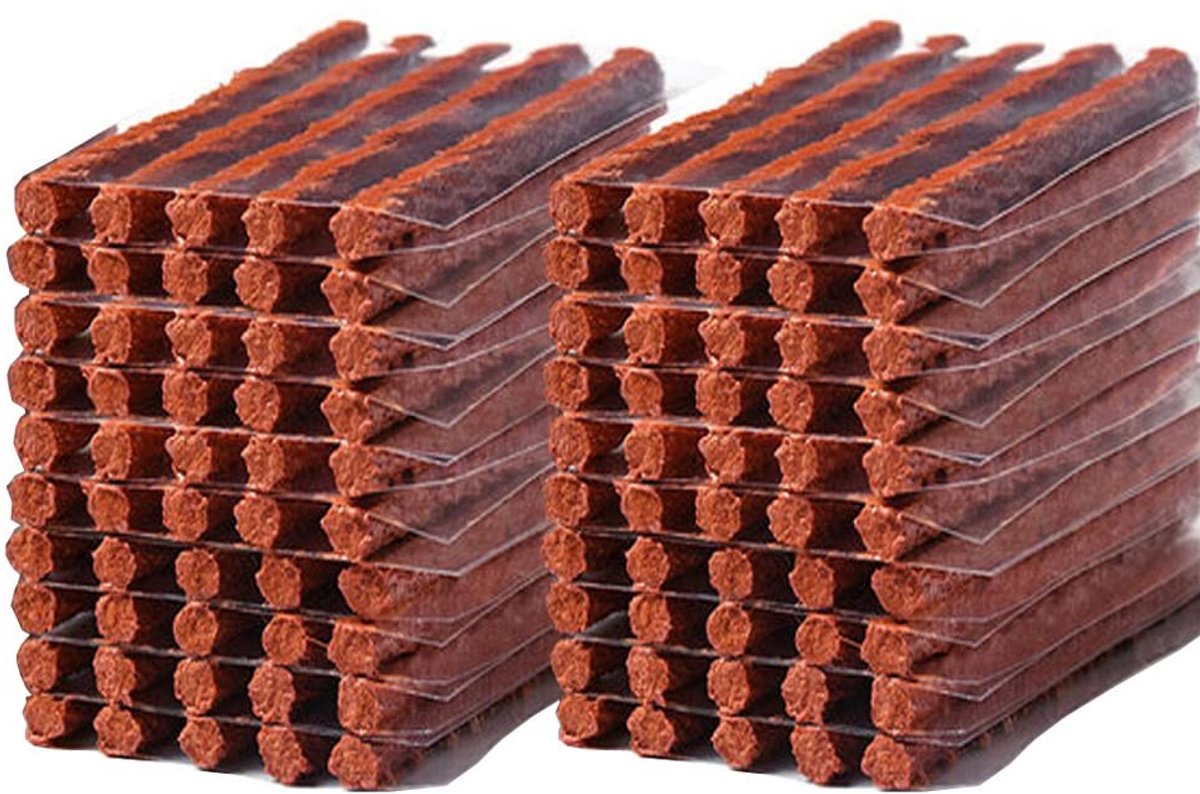 IMstore - Tubeless Tire Repair Kit - Puncture Repair - Handig voor onderweg - Bruin - Snelle reparatie - Geschikt voor auto en fiets - 100 stuks