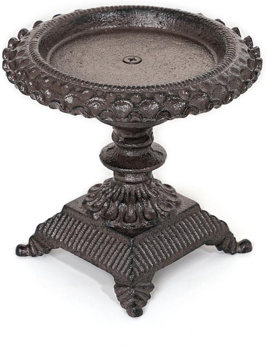 Gietijzeren Kandelaar - Kaarsenhouder Rustiek - Woondecoratie - Handgeschilderde Afwerking - 145 cm Hoog - Antiek Zwart Bruin