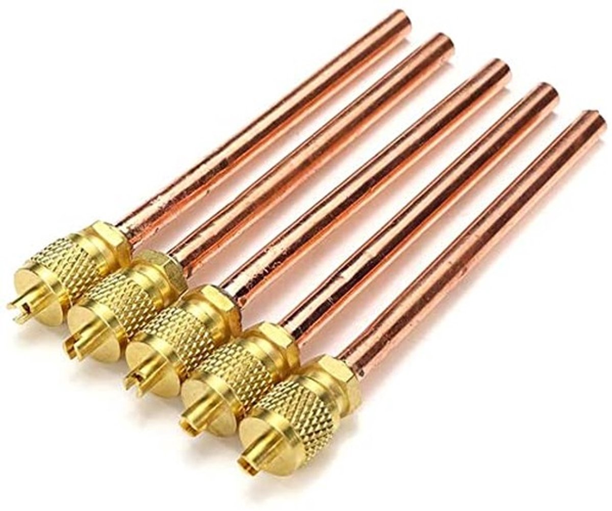MTTProducts - Service Access Valve Core - 5 Stuks - Ideaal Voor Airco - 6mm - Handig Voor Onderhoud - Inclusief Verwijderaar - Geschikt Voor Koelappara...